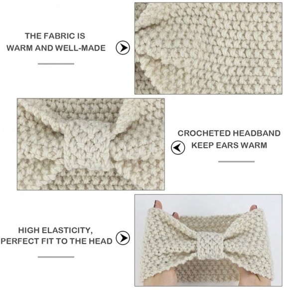 Headbands Womens Winter Knitted Headband - Soft Crochet Bow Twist Hair Band Turban Headwrap Hat Cap Ear Warmer - C318KXKLUMX
