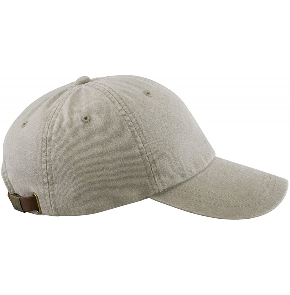 Baseball Caps 6-Panel Low-Profile Washed Pigment-Dyed Cap - Stone - CF12NH8UTQ3
