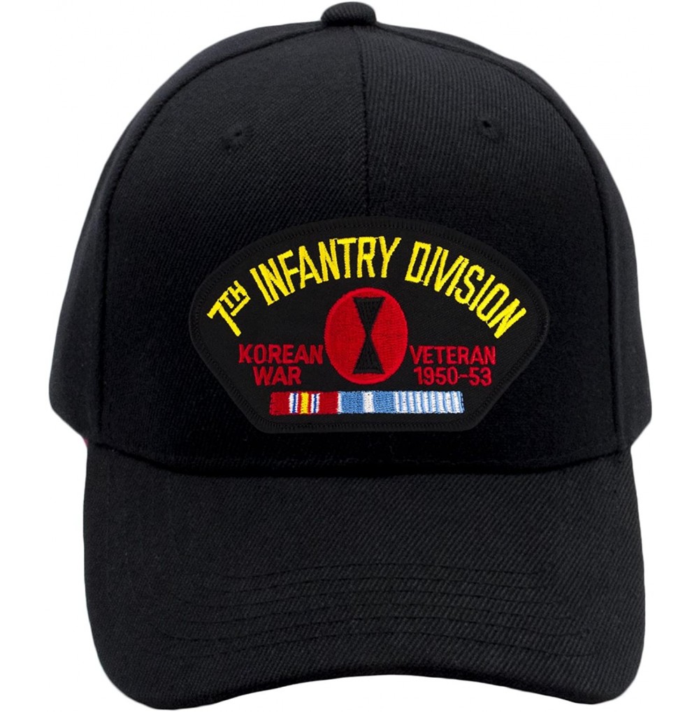 Baseball Caps 7th Infantry Division - Korean War Veteran Hat/Ballcap (Black) Adjustable One Size Fits Most - Black - C918L5X588K