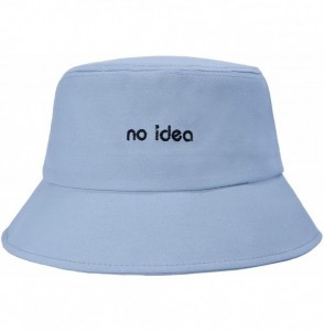 Bucket Hats Unisex Fashion Unique Word Embroidered Bucket Hat Summer Fisherman Cap for Men Women Teens - No Idea Blue - CD197...