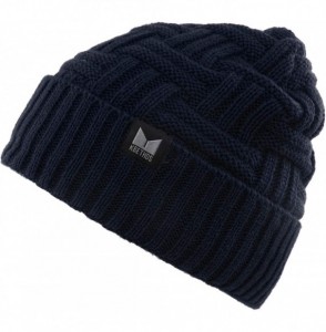 Skullies & Beanies Men Women Knit Winter Warmers Hat Daily Slouchy Hats Beanie Skull Cap - 3.2) Sherpa Beanie Navy - CF18H2CDA50