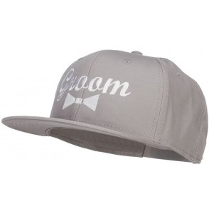 Baseball Caps Groom Bow Tie Embroidered Cotton Snapback - Grey - C212IRAP62R