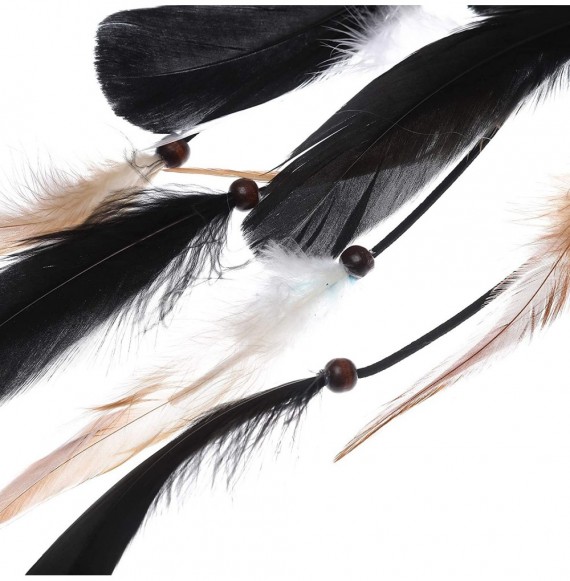 Headbands Sunflower Feather Extension Hair Ties - Black - CM18ZW9RUC8