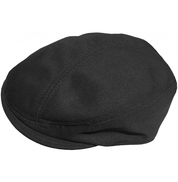 Newsboy Caps Made in USA Euro Cut Cotton Halo Ivy Cap Driver Flat Hat Scally - Black - CS12FA9G2XP