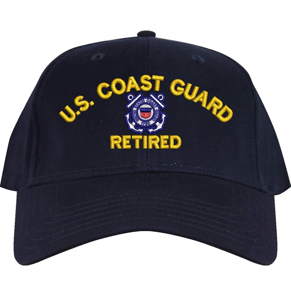 Baseball Caps U.S. Coast Guard Retired Embroidered Cap - Navy Blue - Low Profile - Cotton Twill - Usa - CE18OXYOAEM