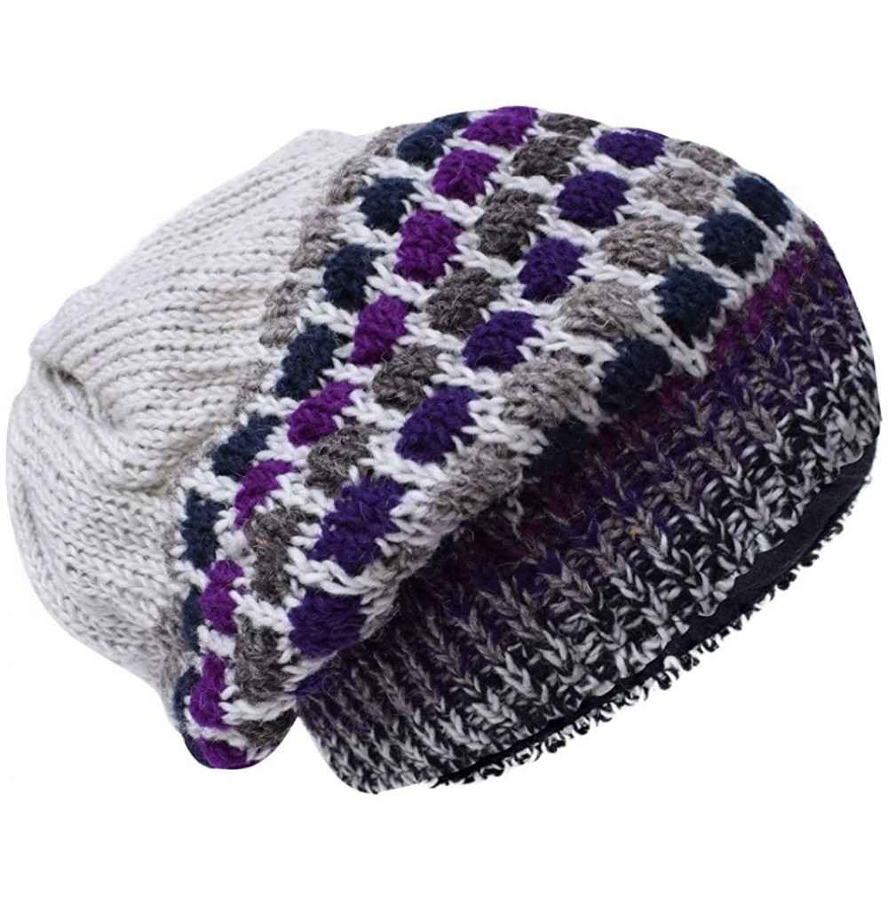 Skullies & Beanies Woolen Knitted Fleece Lined Multicoloured Beanie Hats - L - CK12NSIFTLD