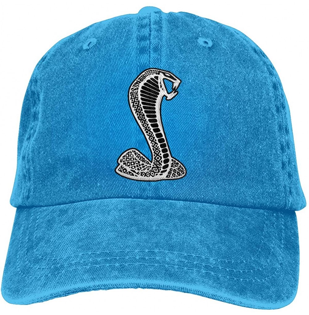 Baseball Caps Black Mustang Cobra Baseball Cap Vintage Adjustable Dad Denim Hats for Unisex - Blue - C6196XNTGWZ