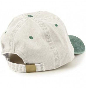 Baseball Caps Low Profile Blank Two-Tone Washed Pigment Dyed Cotton Dad Cap - Beige Green - C912O9SS0AC