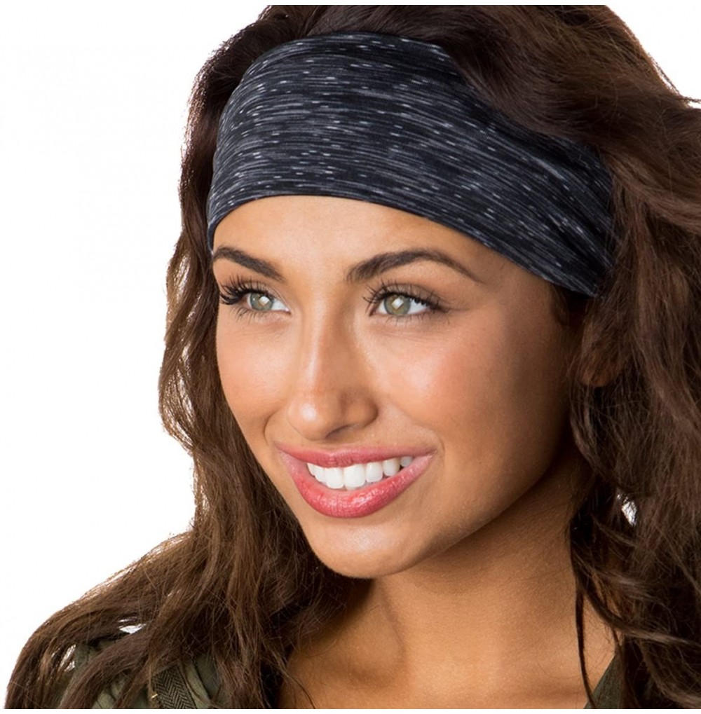 Headbands Xflex Space Dye Adjustable & Stretchy Wide Headbands for Women - Heavyweight Space Dye Black - CD17X6NSSDO