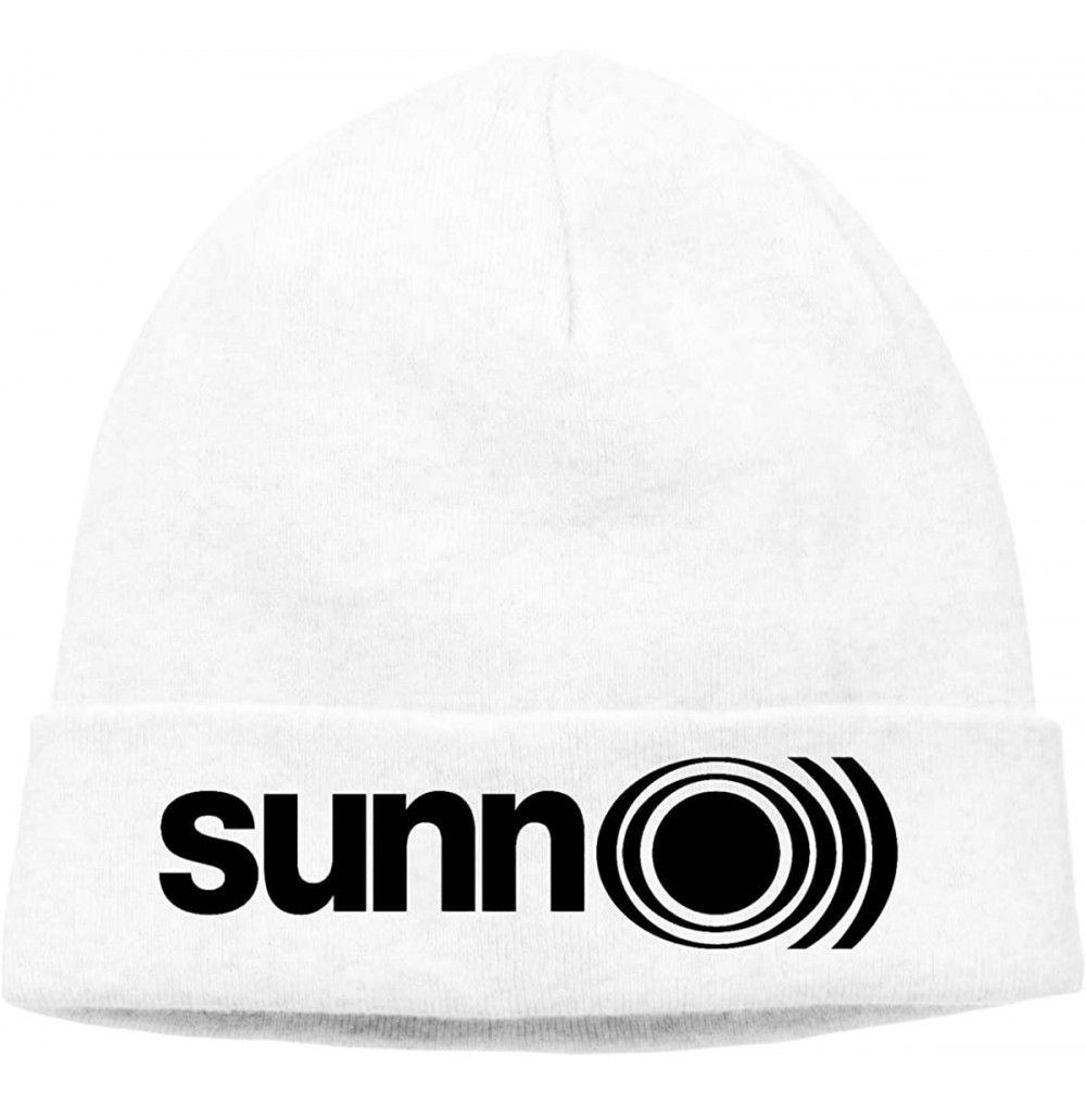 Skullies & Beanies Mens & Womens Sunn O))) Logo Skull Beanie Hats Winter Knitted Caps Soft Warm Ski Hat Gray - White - CE18KZ...