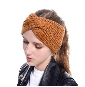 Cold Weather Headbands 4pcs Winter Warm Headbands Soft Stretch Knitted Head Wraps Winter Ear Warmers for Women Girls - 4pcs/A...
