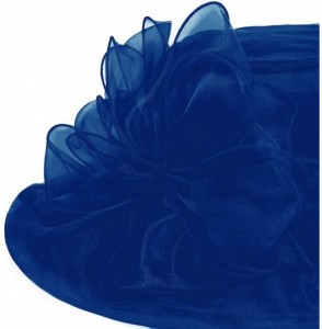Sun Hats Women Kentucky Derby Ascot Girls Tea Party Dress Church Lace Hats - Navy - C118RLYAI03