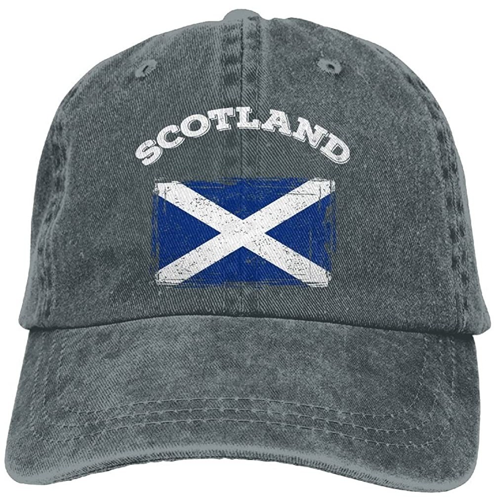 Baseball Caps Men&Women Adjustable Yarn-Dyed Denim Baseball Caps Scotland Flag Hiphop Cap - Asphalt - C318K2RMC3T