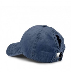 Baseball Caps Unisex Mama Bear Denim Hat Adjustable Washed Dyed Cotton Dad Baseball Caps - Ponytail Navy - C7197KLL9ZH
