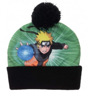 Skullies & Beanies Naruto Mens Pom Beanie Anime Winter Hat Black - CB18YZH47A4