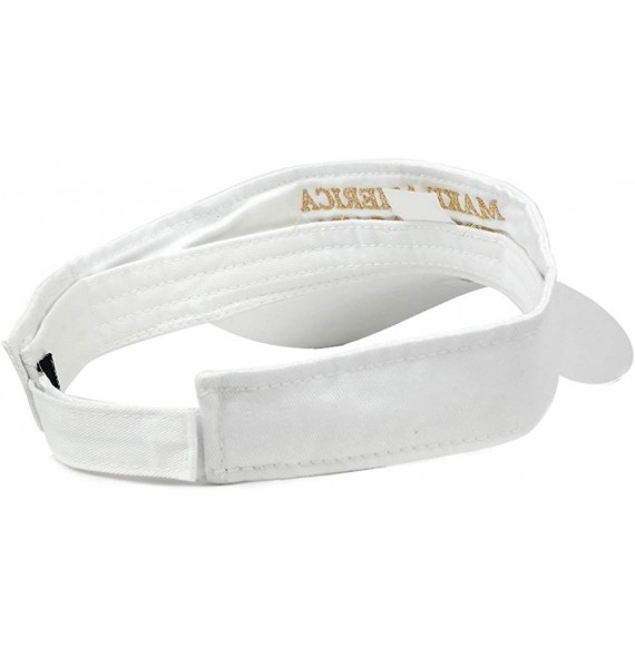 Visors Donald Trump Visor- Make America Great Again - Quality Embroidered 100% Cotton (One Size- White w/Metallic Gold) - CH1...