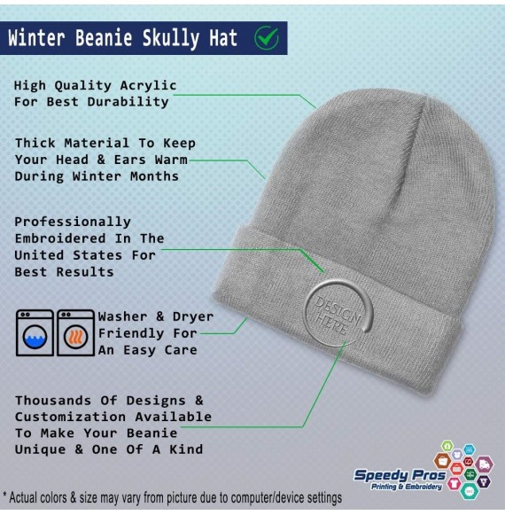 Skullies & Beanies Custom Beanie for Men & Women Security White Logo Embroidery Skull Cap Hat - Light Grey - CN18ZS22IDK