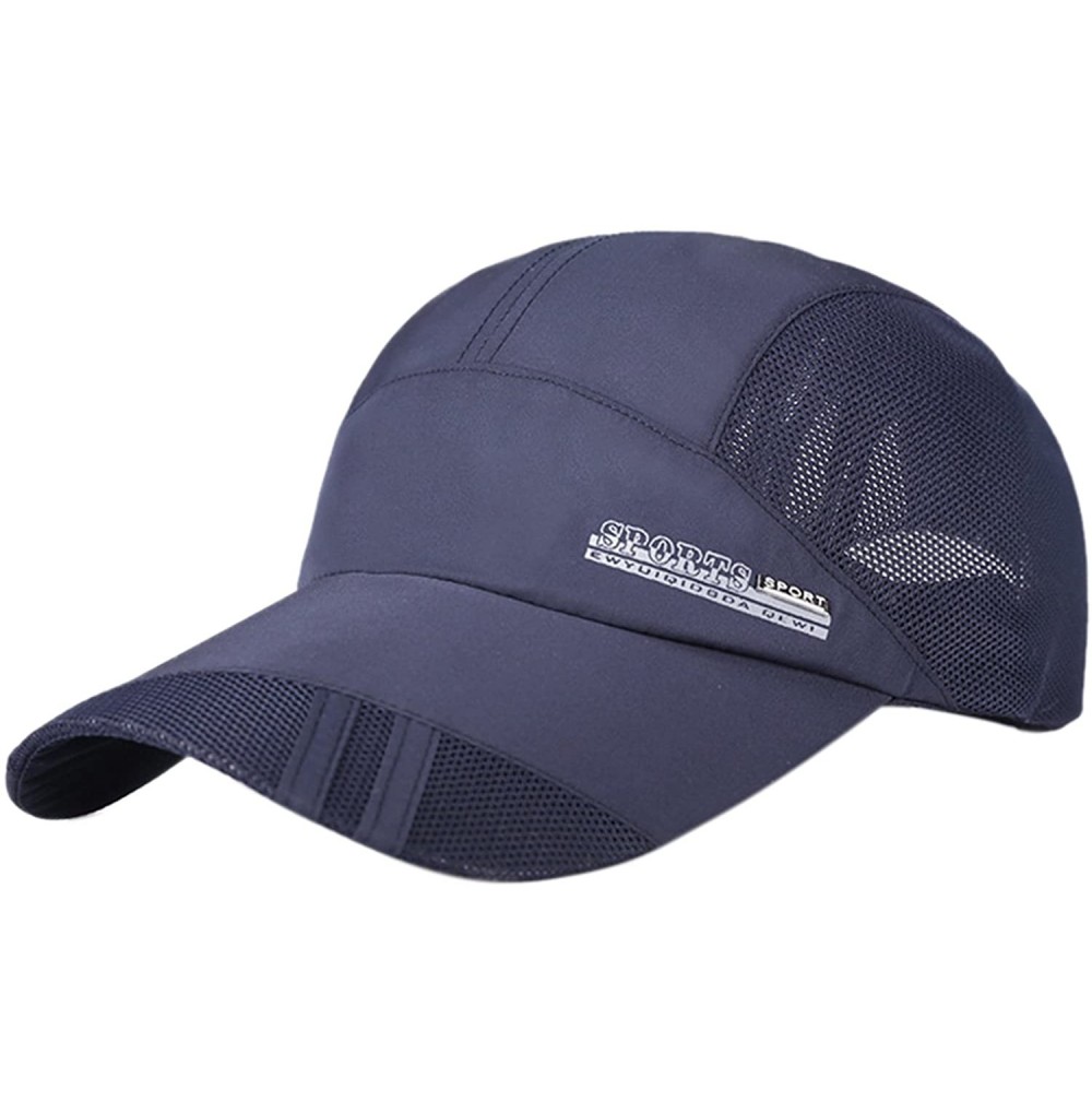 Baseball Caps Unisex Mesh Brim Tennis Cap Outside Sunscreen Quick Dry Adjustable Baseball Hat - C-blue - CE17YZOUX2H