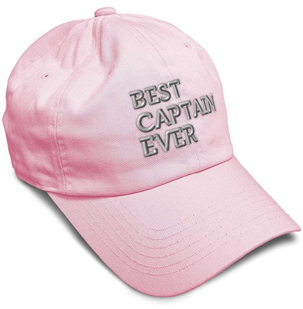 Baseball Caps Custom Soft Baseball Cap Best Captain Ever Embroidery Dad Hats for Men & Women - Soft Pink - CF192226WNA