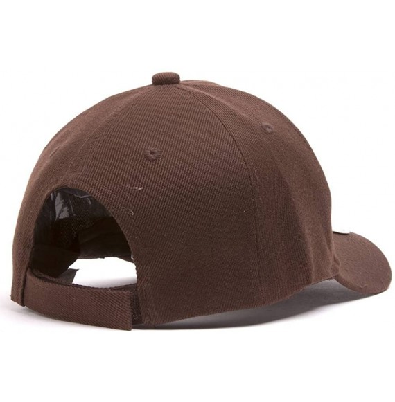 Baseball Caps Structured Hook & Loop Adjustable Hat - Brown - CT180I9OW60