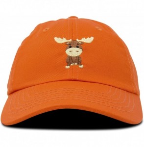 Baseball Caps Cute Moose Hat Baseball Cap - Orange - CC18LZ6LQ74