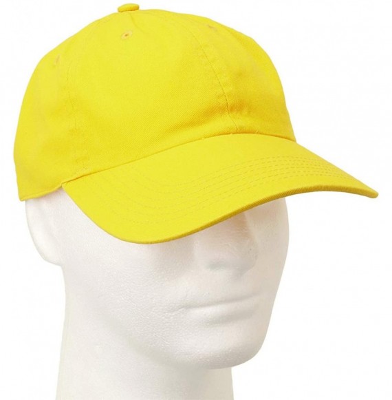 Baseball Caps Classic Baseball Cap Dad Hat 100% Cotton Soft Adjustable Size - Yellow - CR18Y8I9YA6
