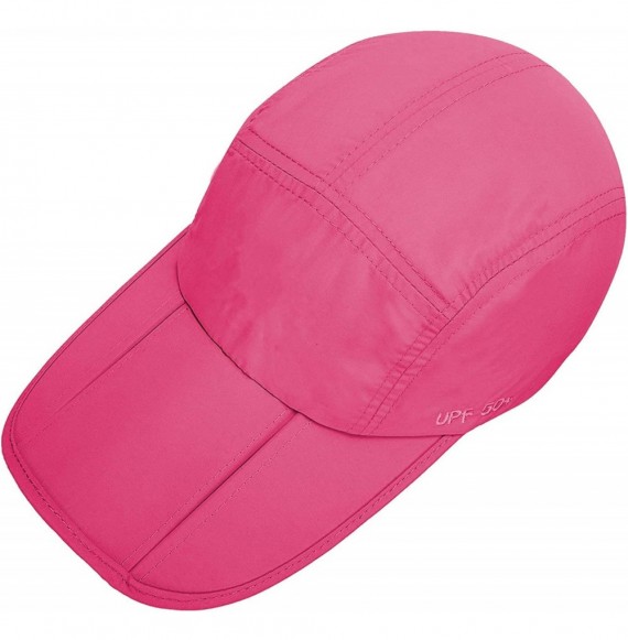 Baseball Caps Unisex Foldable UPF 50+ Sun Protection Quick Dry Baseball Cap Portable Hats - Hot Pink - CD18G4HQ3IO