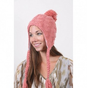 Bomber Hats Women's Trapper Knit Winter Ear Flap Hat P212 - Salmon - C011OIZ28O1