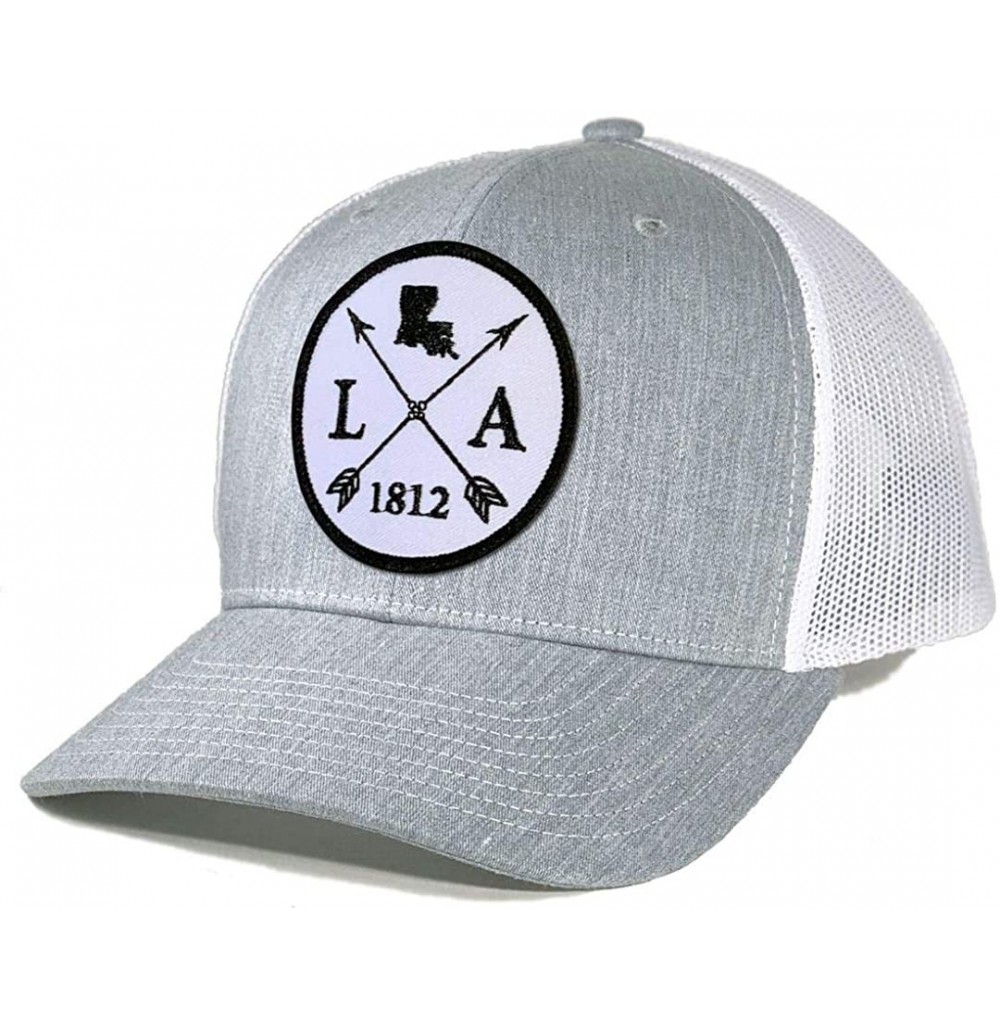 Baseball Caps Men's Louisiana Arrow Patch Trucker Hat - Heather Grey/White - CX192NX7A0Q
