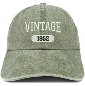 Baseball Caps Vintage 1952 Embroidered 68th Birthday Soft Crown Washed Cotton Cap - Olive - CK180WWO8SM
