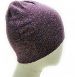 Skullies & Beanies Knitted Warm and Soft Premium Wool Mix Skull Cap Beanie Hat for Men and Women - Purple/Green - C218HWD9XWO