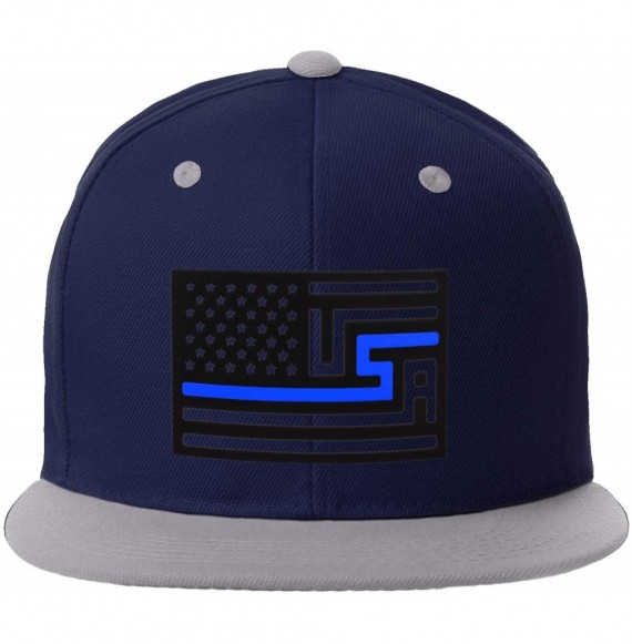 Baseball Caps USA Redesign Flag Thin Blue Red Line Support American Servicemen Snapback Hat - Thin Blue Line - Navy Grey Cap ...