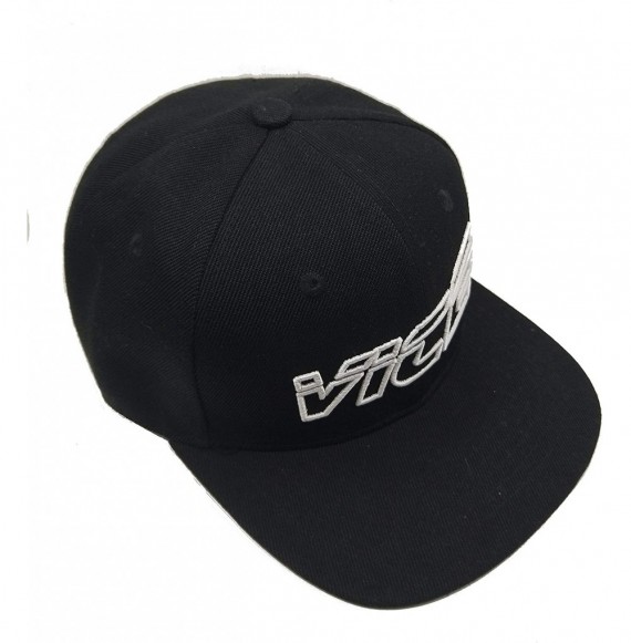 Baseball Caps 3D Embossed/Embroidery Letters Baseball Cap - Flat Visor Adjustable Snapback Hats Blank Caps - Vice-black - CY1...