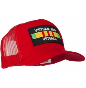 Baseball Caps Vietnam War Veteran Patched Mesh Cap - Red - CU11Q3SSMI7