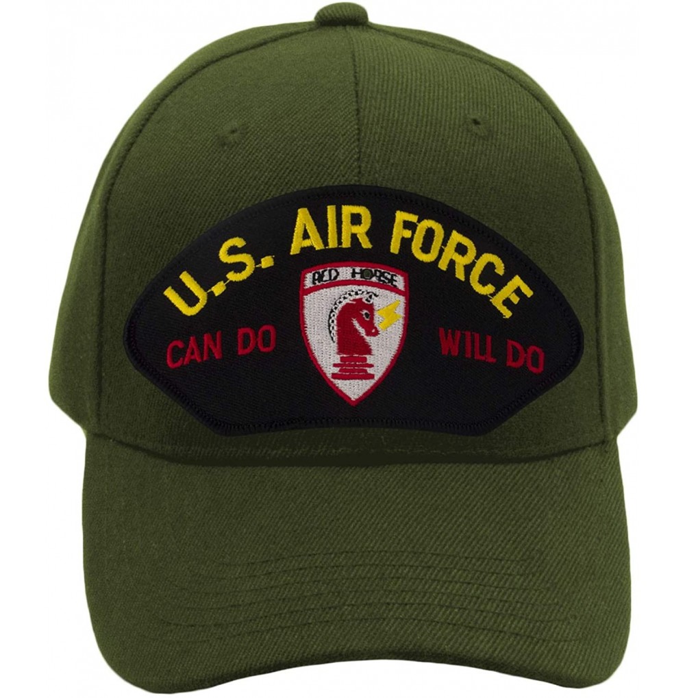Baseball Caps US Air Force RED Horse - Can Do Will Do - Hat/Ballcap Adjustable One Size Fits Most - Olive Green - CN18SXRKN0W