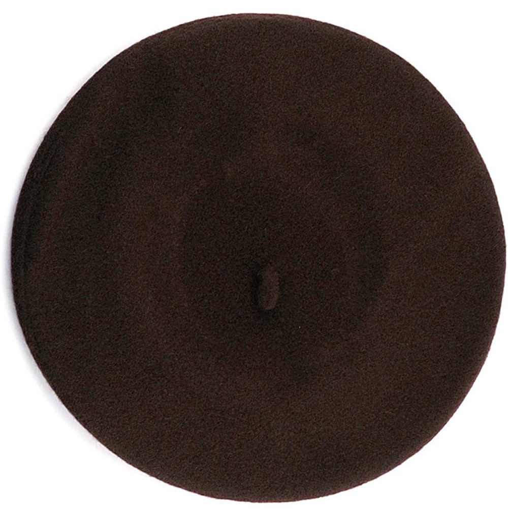 Berets French Style Lightweight Casual Classic Solid Color Wool Beret - Brown - CR11NIY7D5H