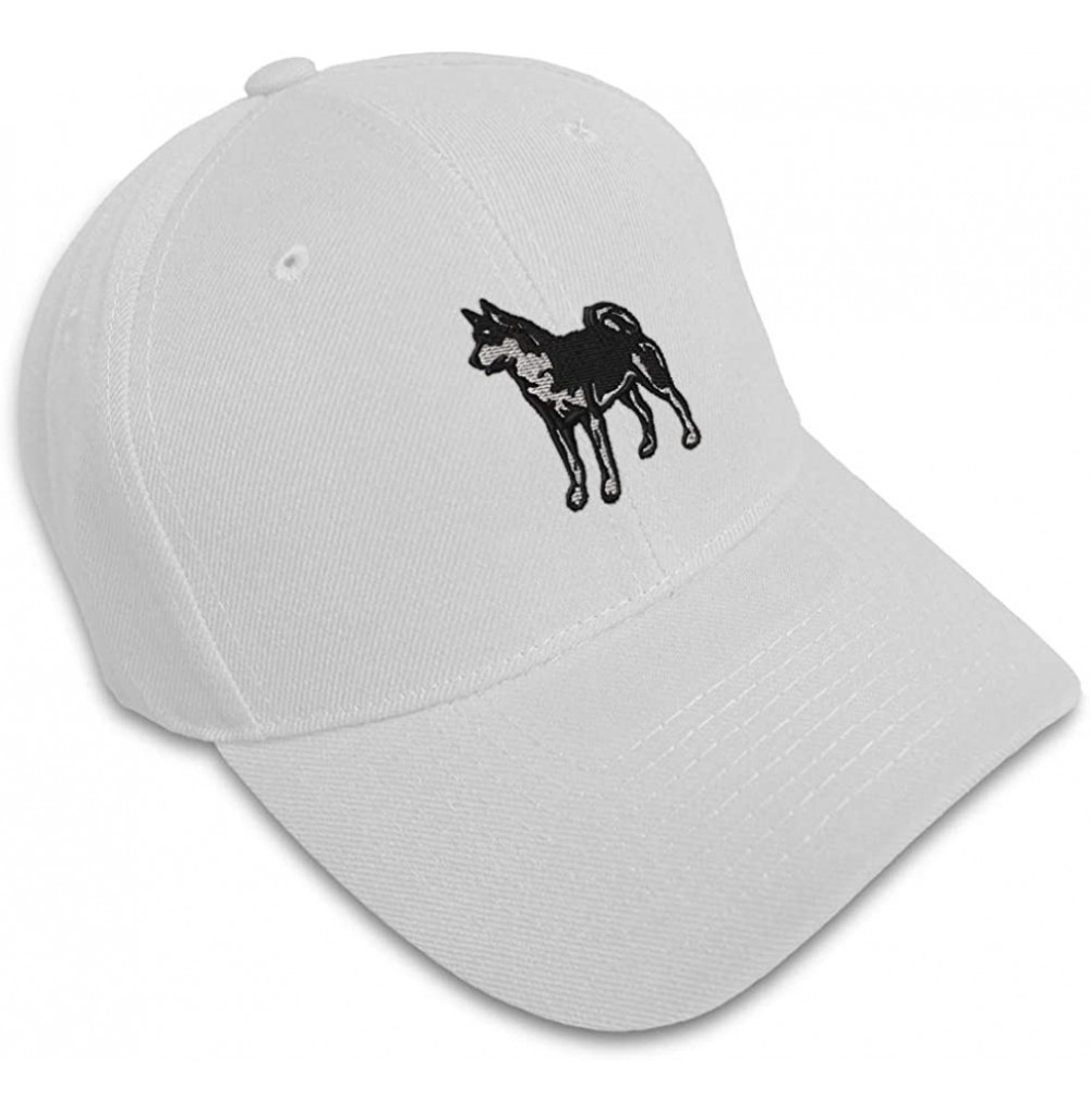 Baseball Caps Custom Baseball Cap Siberian Husky Dog A Embroidery Dad Hats for Men & Women - White - CT18S00ORL9