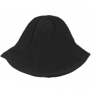 Sun Hats Knitted Crochet Fordable Hat with Flexible Wire Brim - Black - C9184QQUOM2