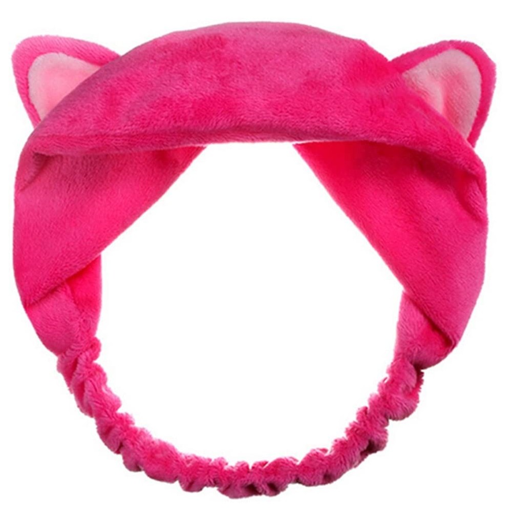 Headbands Girl's Fashion Cute Cat Ears Headband Hair Head Band Party Gift Headdress(Rose-red) - Rose-red - C417YC9NW0G