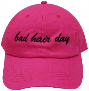 Baseball Caps Bad Hair Day Cotton Baseball Caps - Fuschsia - CQ183NK2D4S