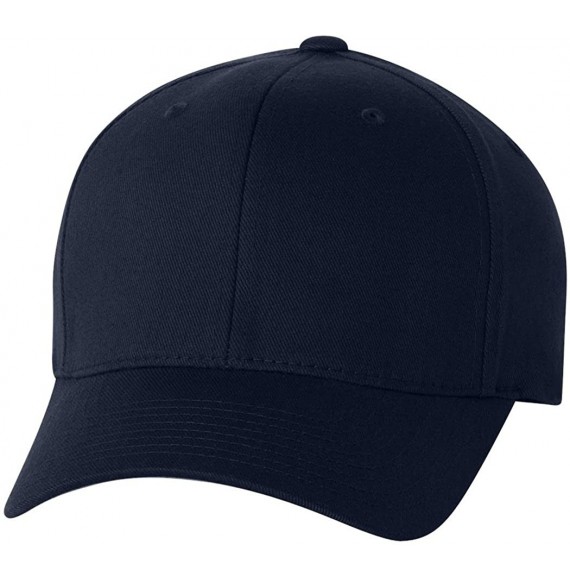 Baseball Caps Silver Wooly Combed Stretchable Fitted Cap Kappe Baseballcap Basecap - Dark Navy - CF113BUR52T