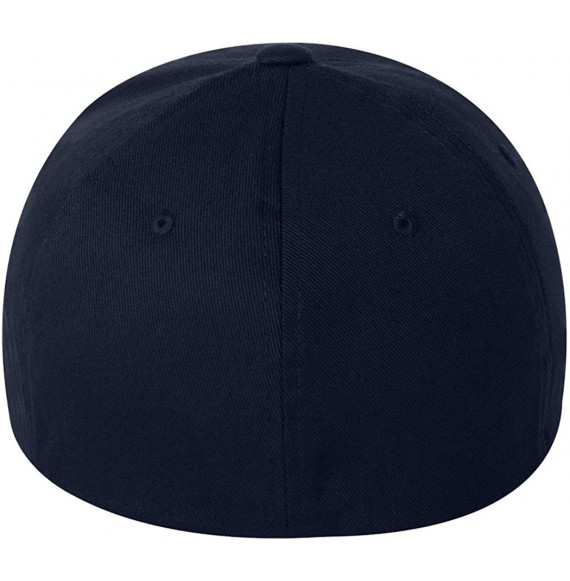 Baseball Caps Silver Wooly Combed Stretchable Fitted Cap Kappe Baseballcap Basecap - Dark Navy - CF113BUR52T
