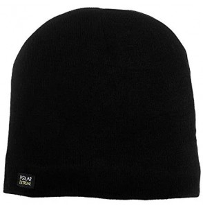 Skullies & Beanies Mens Insulated Thermal Fleece Lined Comfort Daily Soft Beanies Winter Hats - Black Beanie - C912O88QREV