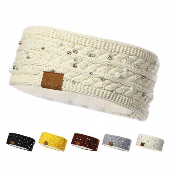 Cold Weather Headbands Womens Cable Knit Headband- Winter Fleece Lined Headwrap-Soft Stretch Ear Warmer (9008-04) - 2596236 -...