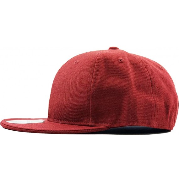 Baseball Caps The Real Original Fitted Flat-Bill Hats True-Fit - 10. Burgundy - CF11JEIBJFB