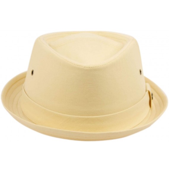 Fedoras Mens Summer Fedora Cuban Style Short Brim Hat - F2097banana - C918Q90K5HZ