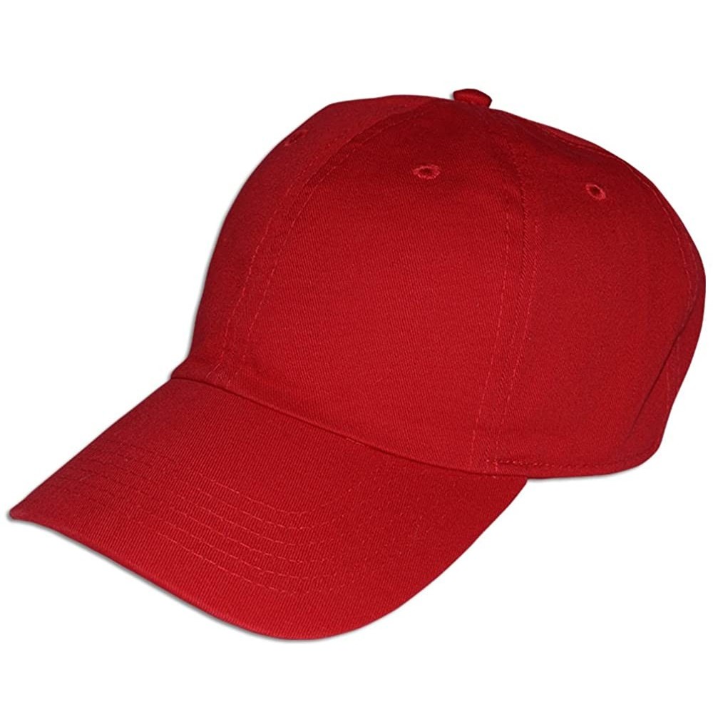 Baseball Caps Cotton Classic Dad Hat Adjustable Plain Cap Polo Style Low Profile Unstructured 1400 - Red - C512OBXAVRY