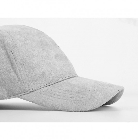 Baseball Caps Unisex Faux Suede Baseball Cap Adjustable Plain Dad Hat for Women Men - Grey - CT12EL625CV