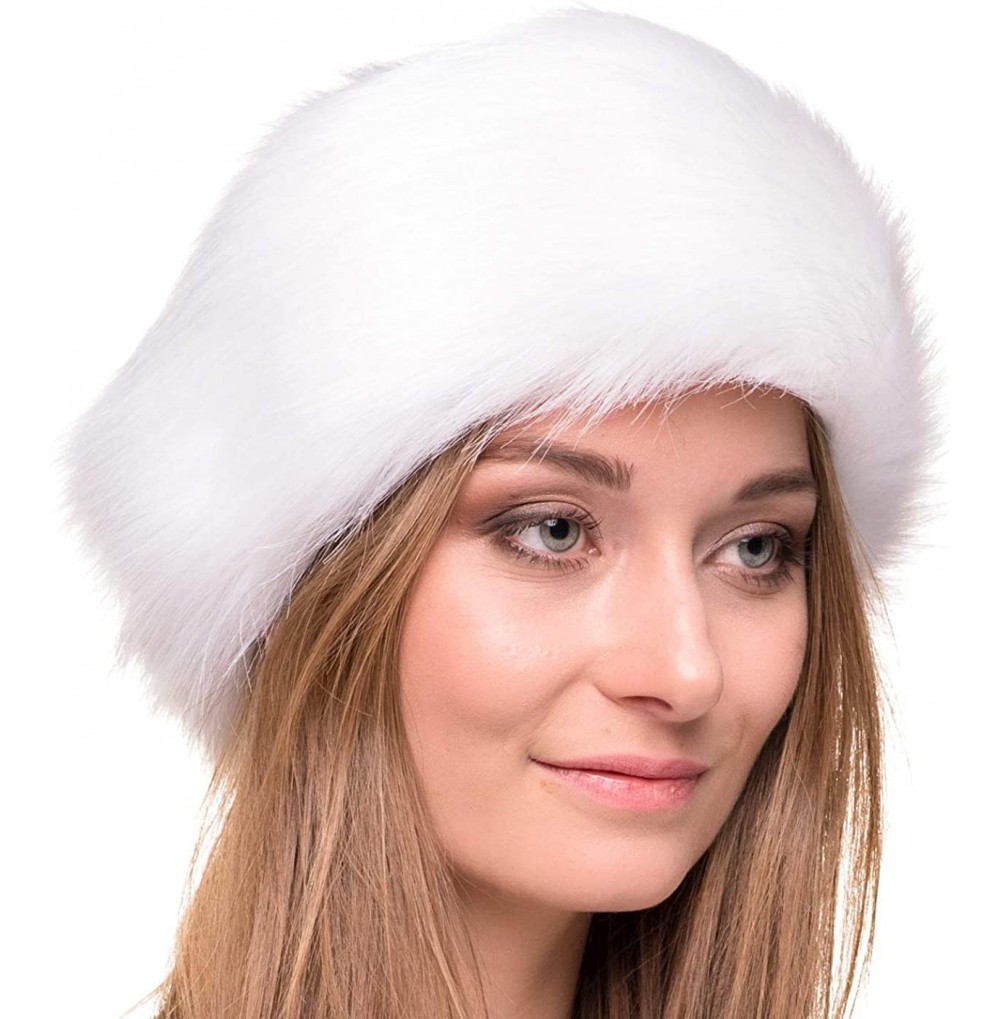 Cold Weather Headbands Winter Faux Fur Headband for Women - Like Real Fur - Fancy Ear Warmer - White Rabbit - CI110WL7JRL