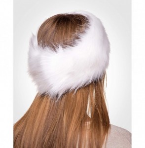 Cold Weather Headbands Winter Faux Fur Headband for Women - Like Real Fur - Fancy Ear Warmer - White Rabbit - CI110WL7JRL